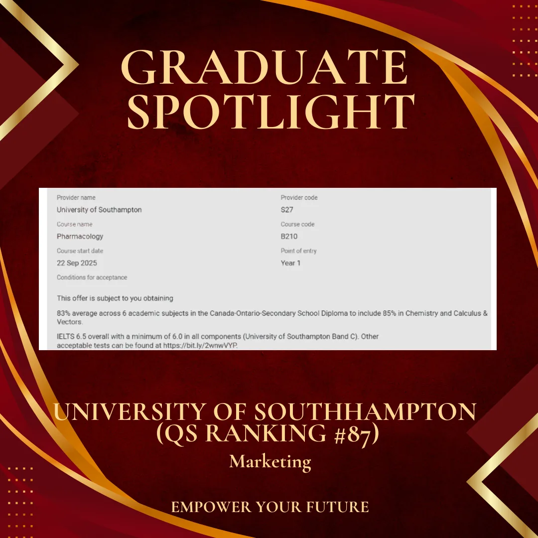 University of Southampton — Marketing offer of admission
